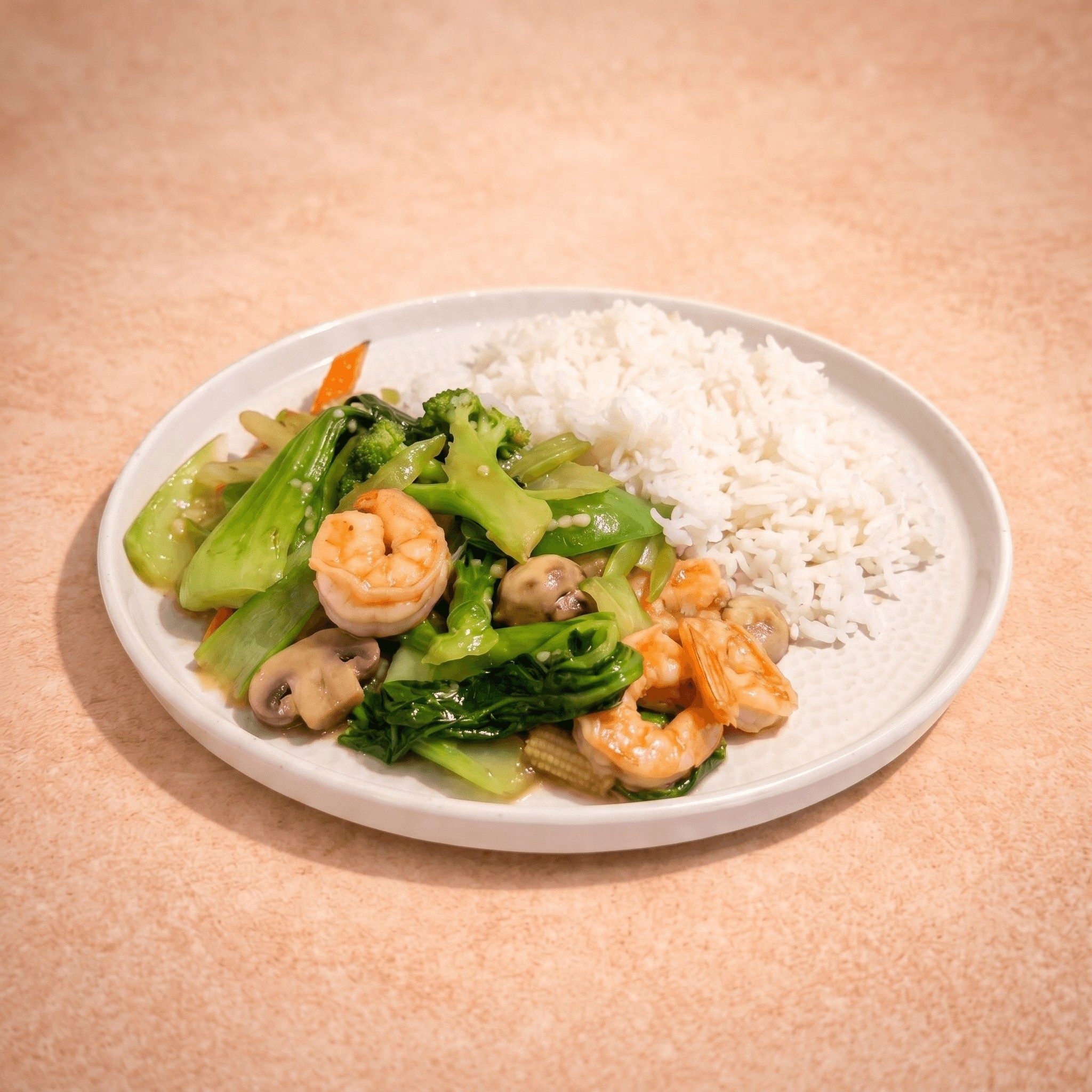 L10. Prawns w/ Mixed Vegetables (午-什菜蝦球).