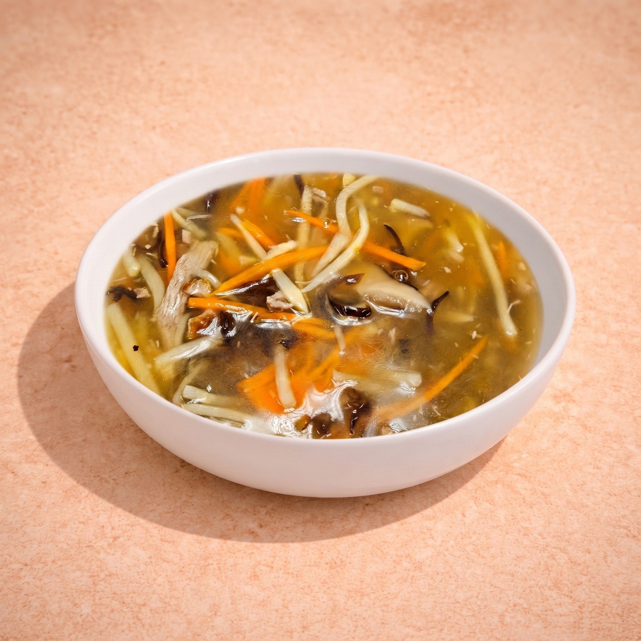 Shredded Duck w/ Mushroom Soup (招牌鍋雲吞湯).
