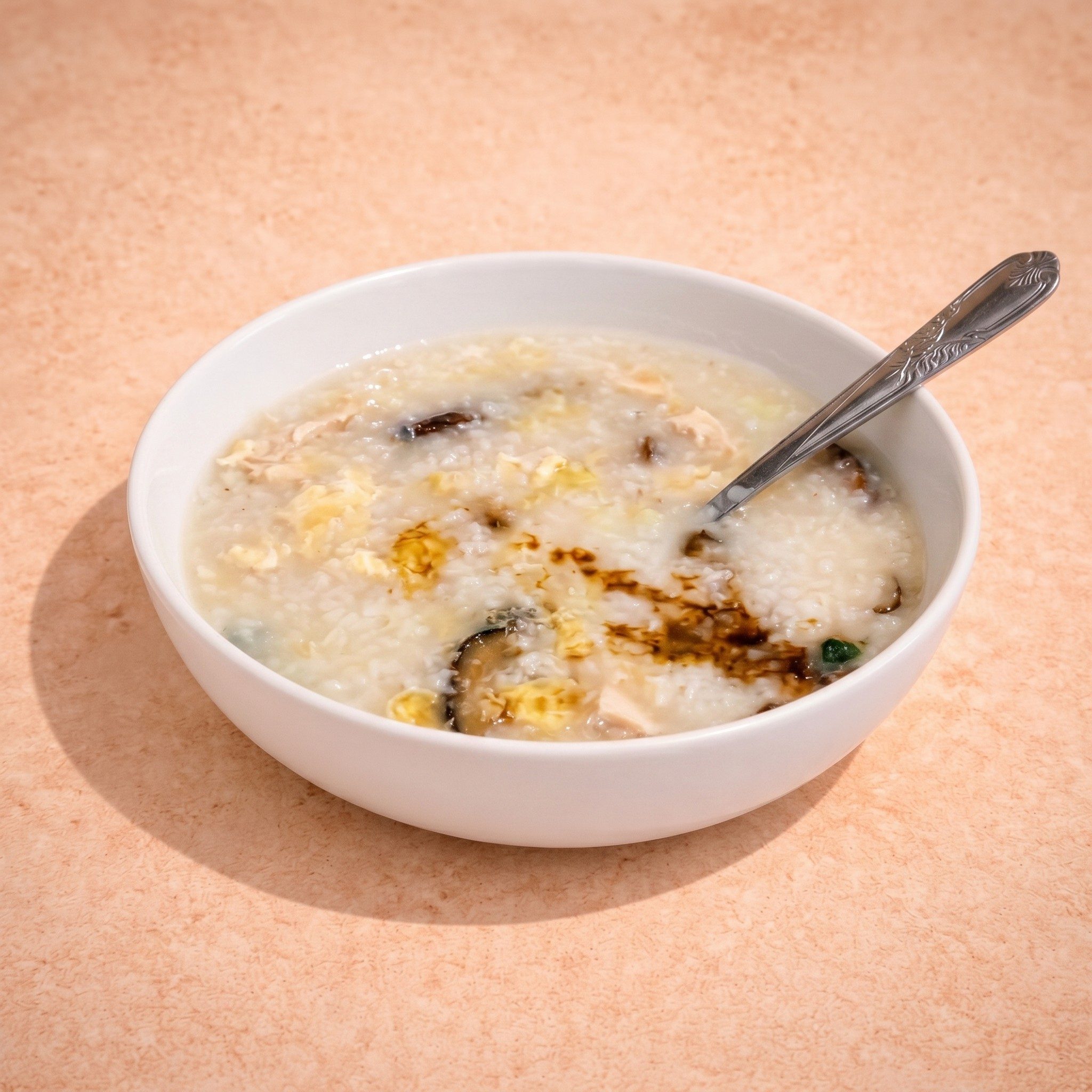 Chicken & Mushroom Congee (北菇雞粥).