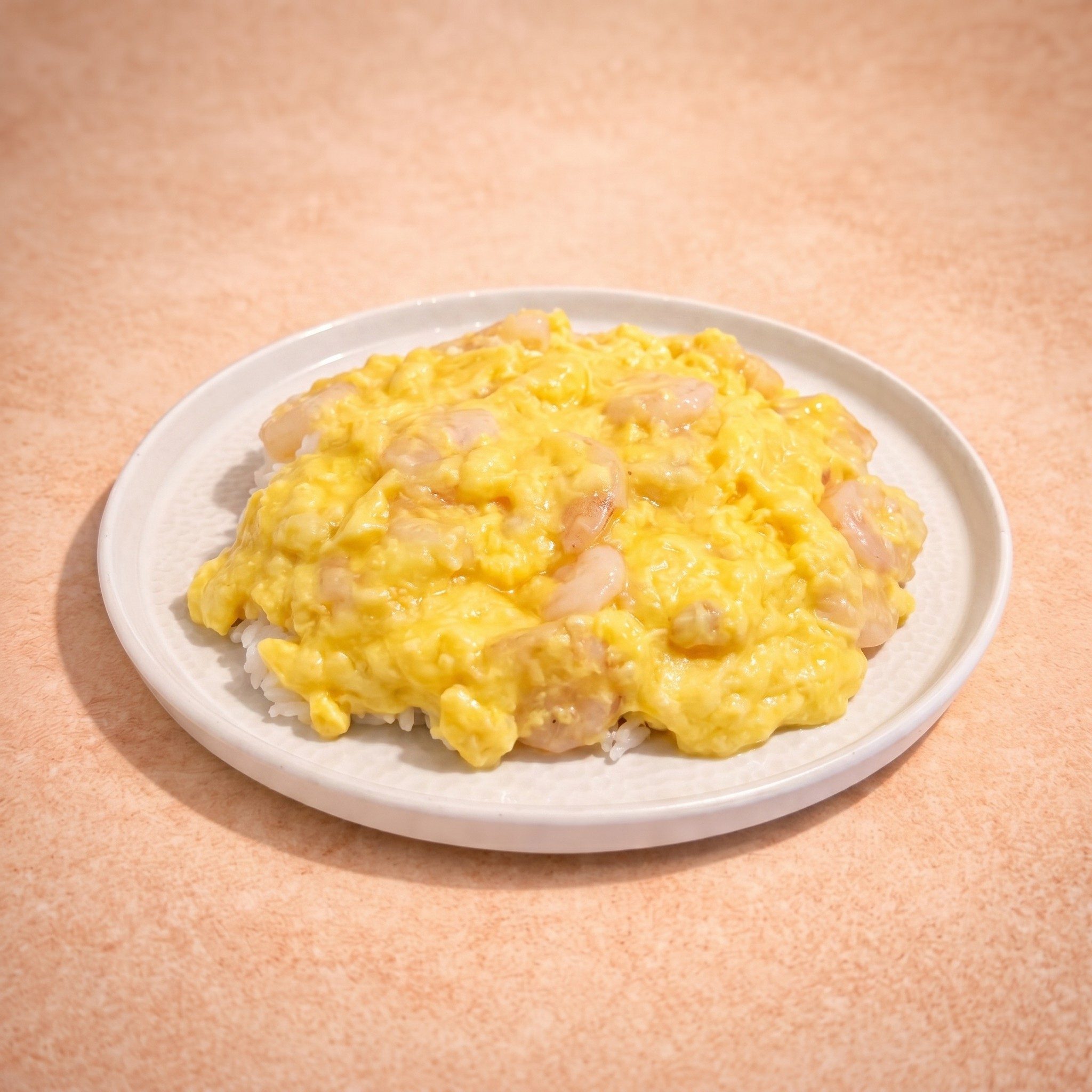 Shrimp w/ Egg Sauce Over Steamed Rice (滑蛋蝦燴飯).