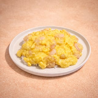 Shrimp w/ Egg Sauce Over Steamed Rice (滑蛋蝦燴飯)
