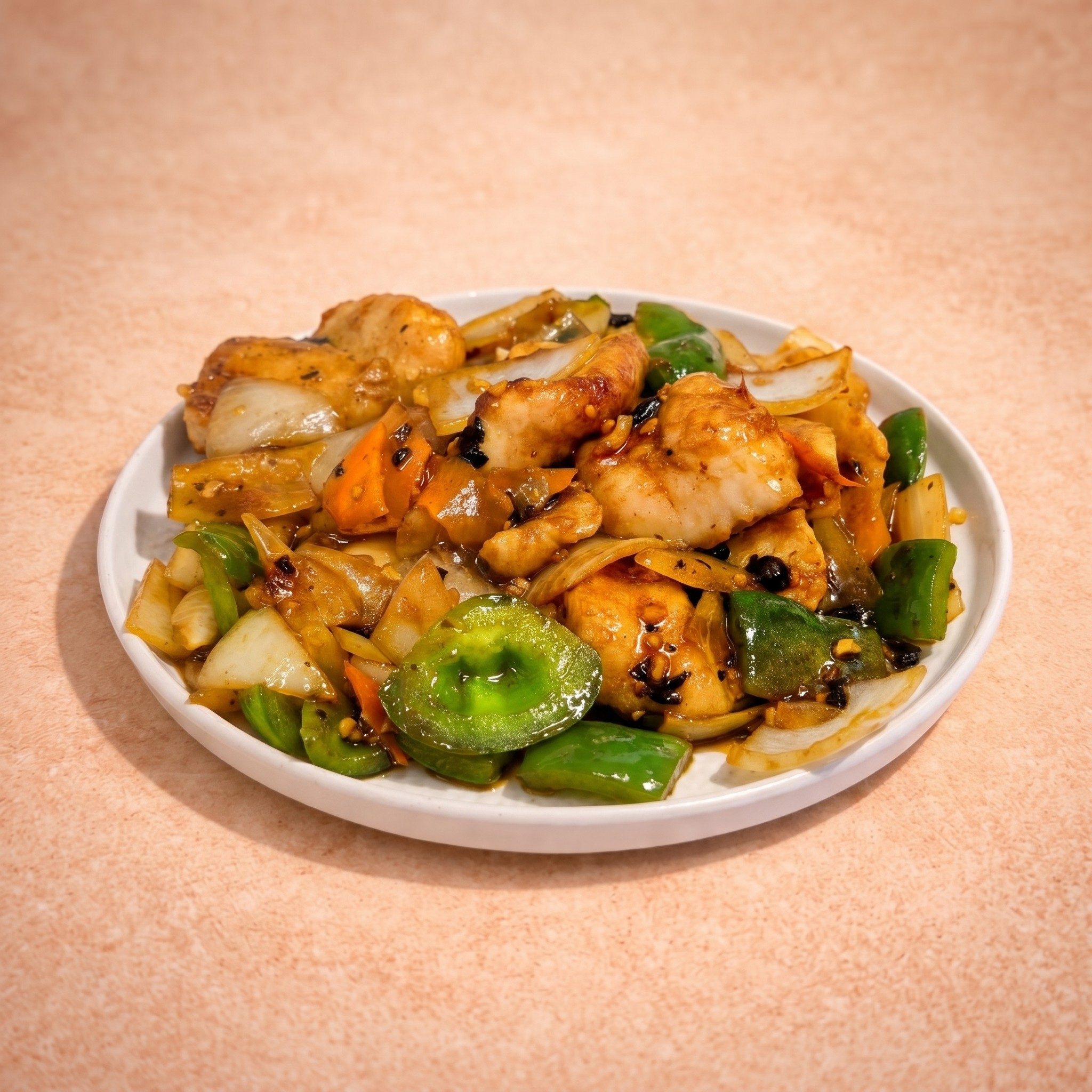 Sizzling Cod Fillet w/ Black Bean Sauce (鐵板豉汁班塊).