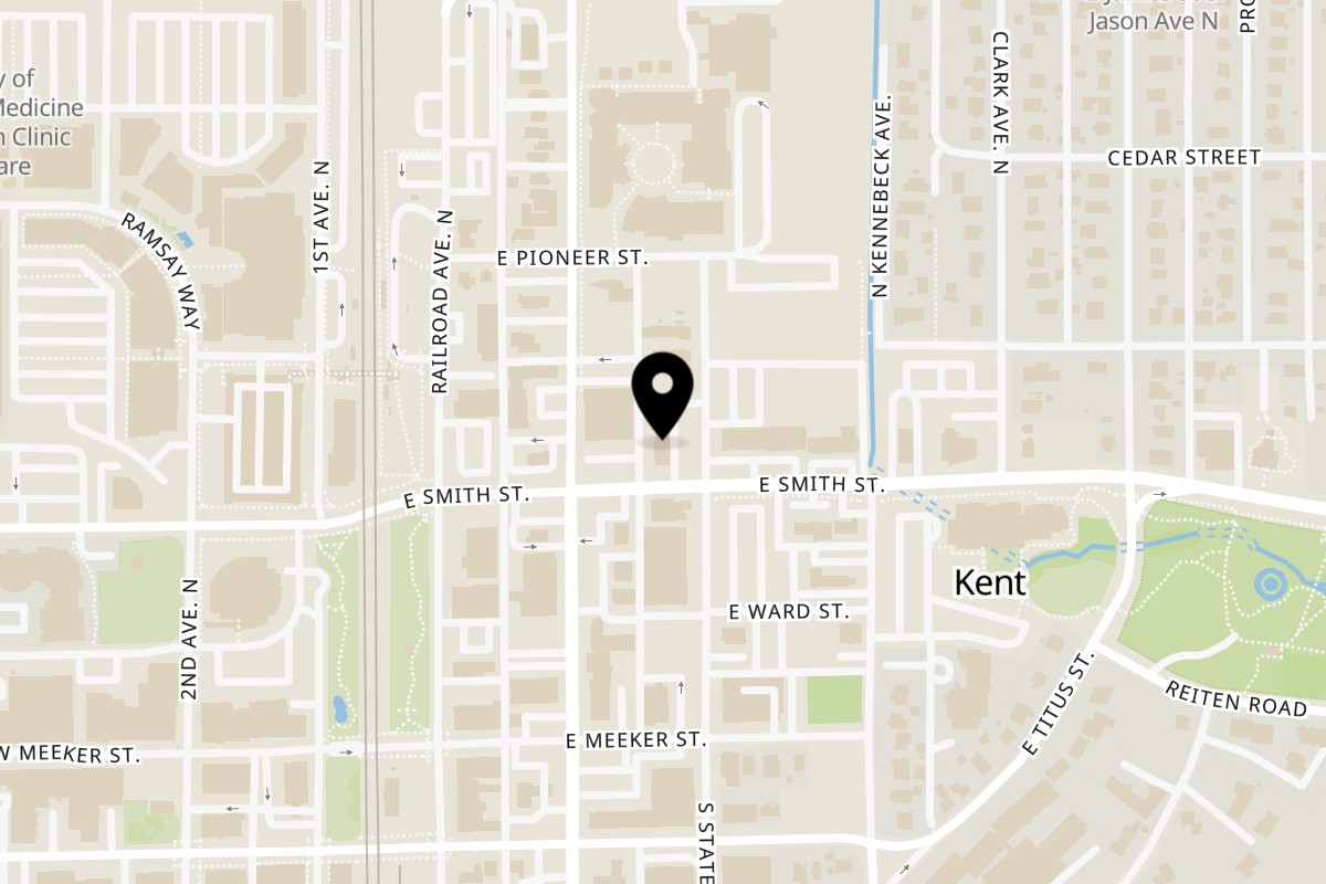 Map showing the location of Lucky House on 317 E Smith St in Kent